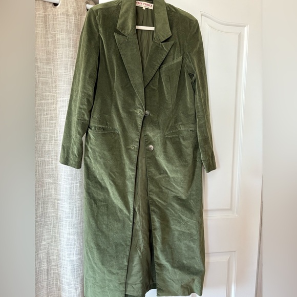 Free People Hailey Velvet Effect Duster - Chive - Small - Picture 6 of 10